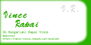 vince rapai business card
